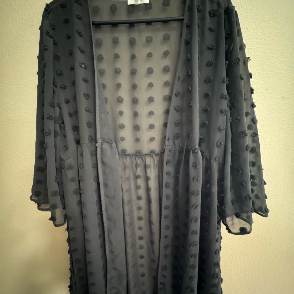 Maurices Black Textured Kimono